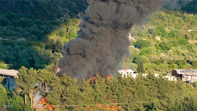 la artilleria siria bombardea a los terroristas